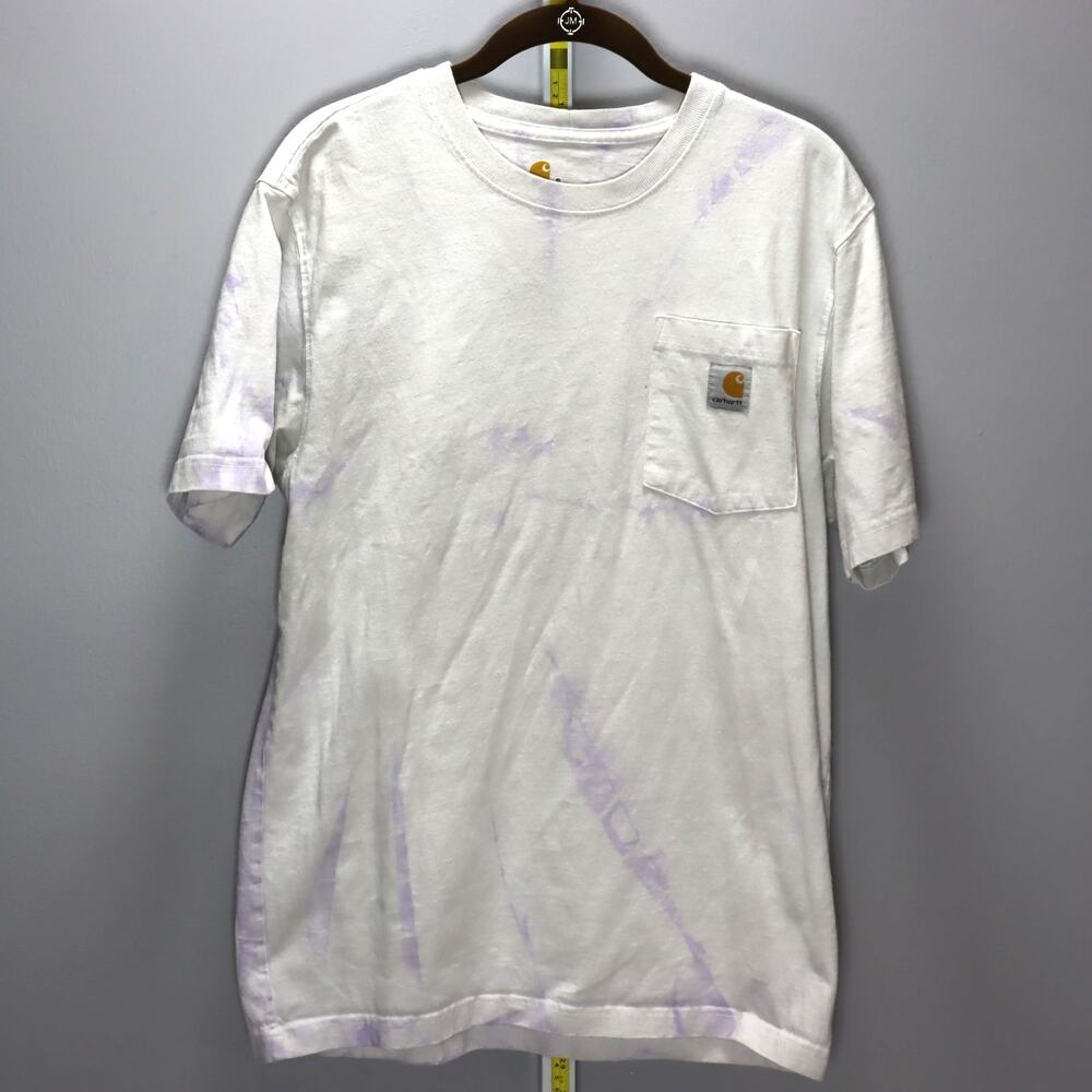Carhartt Original Fit Pocket Tee Small White Purple Tie Dye